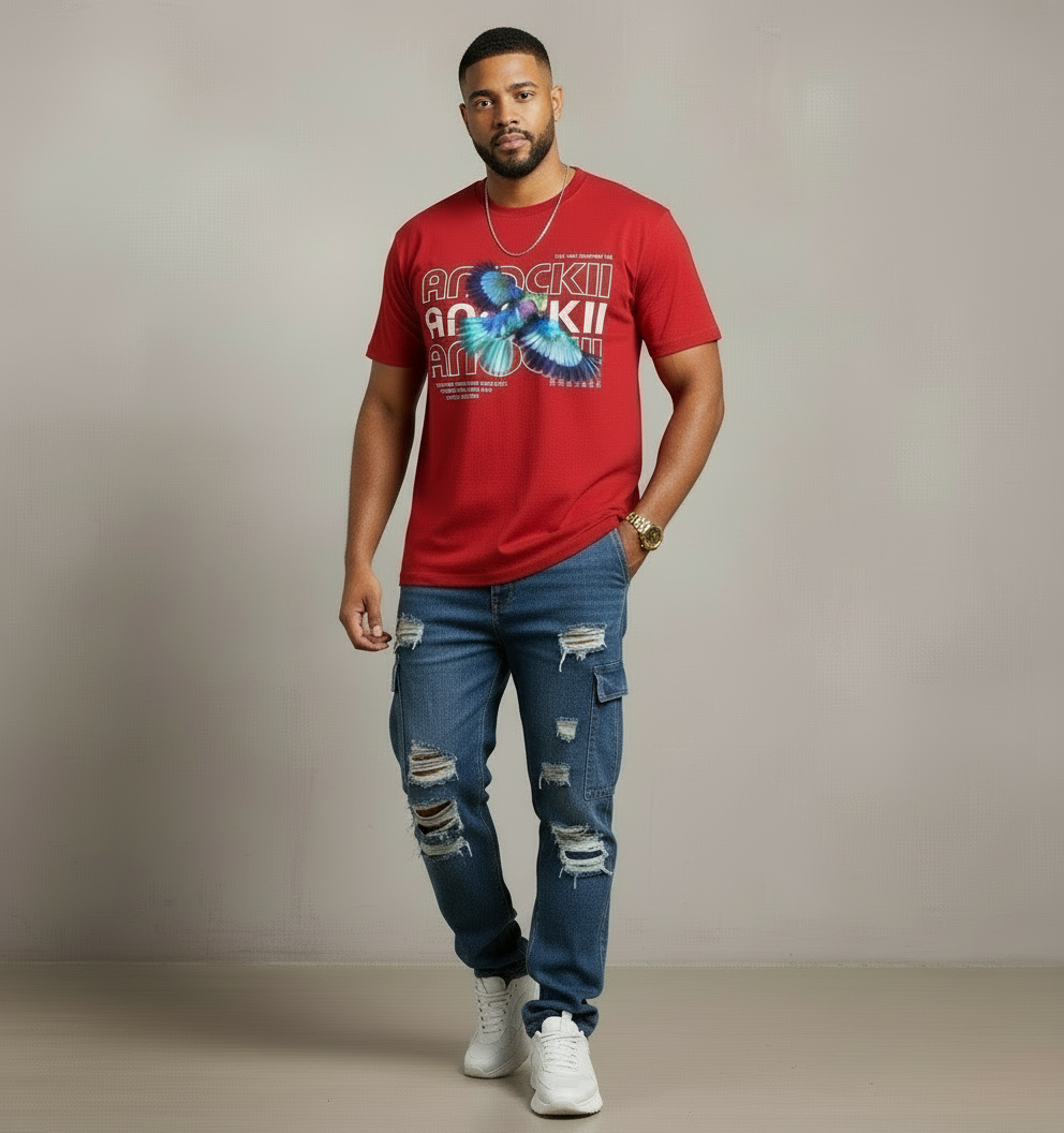 Anockii Bird Tee Red