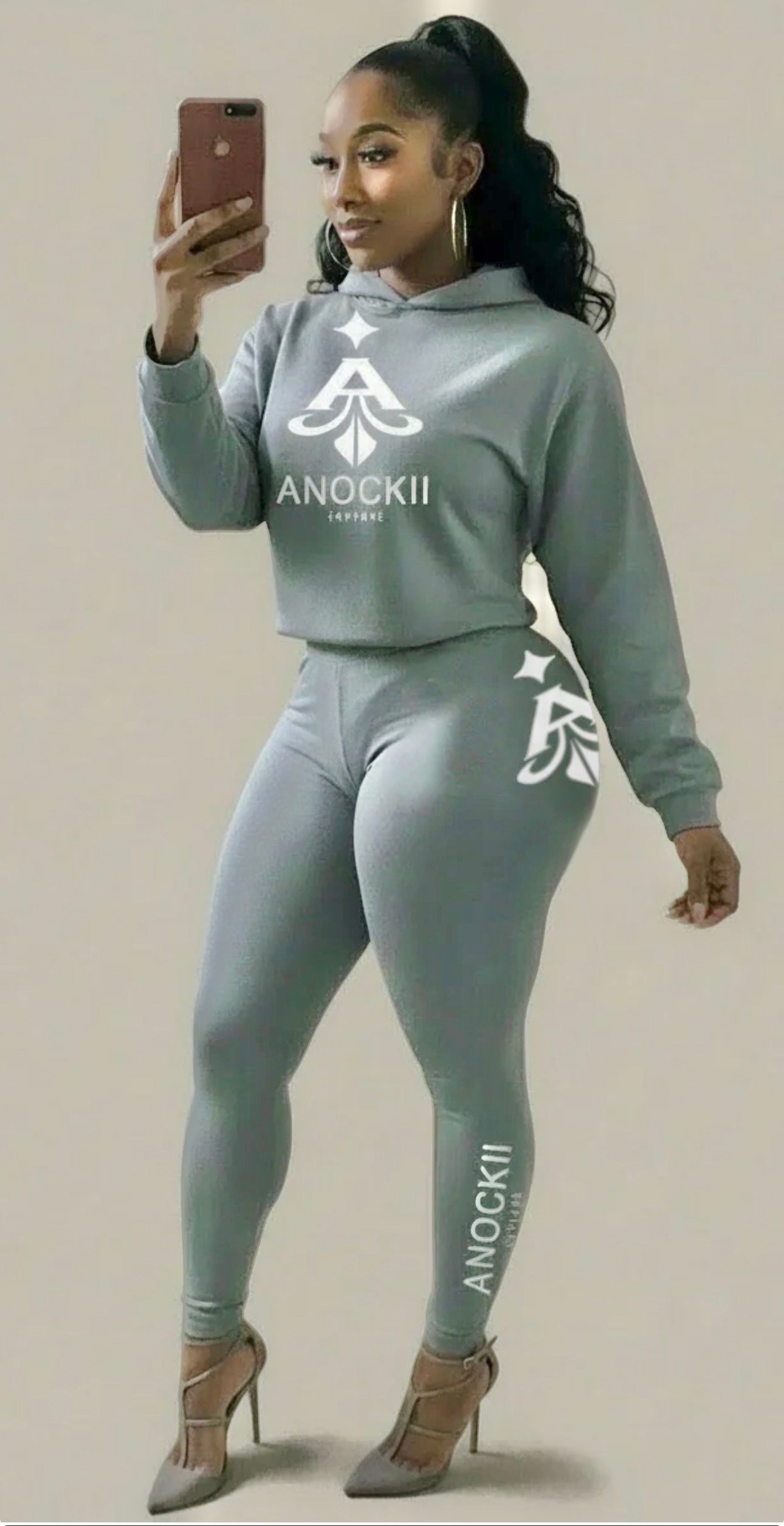 Anockii Couture Grey Alpha Hoodie and Leggings Set COMING SOON!