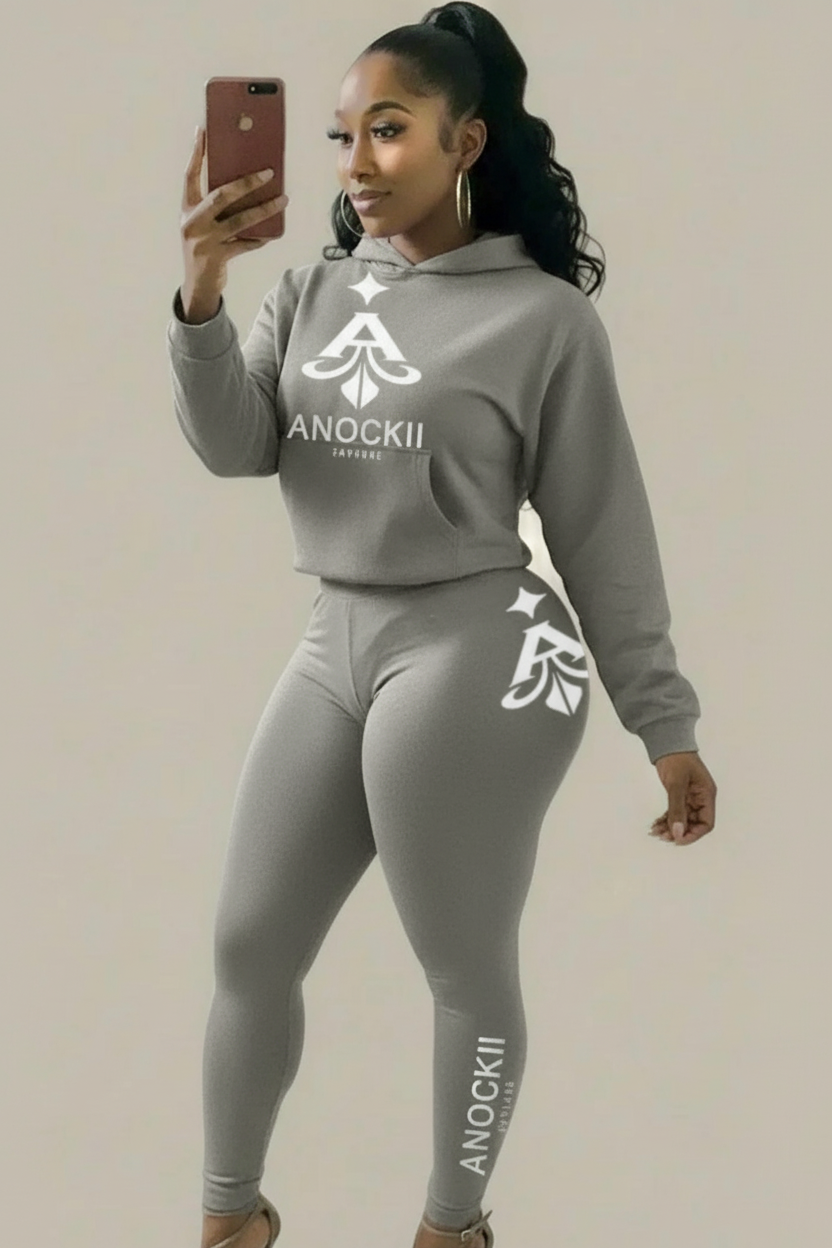 Anockii Couture Grey Womens Alpha Leggings