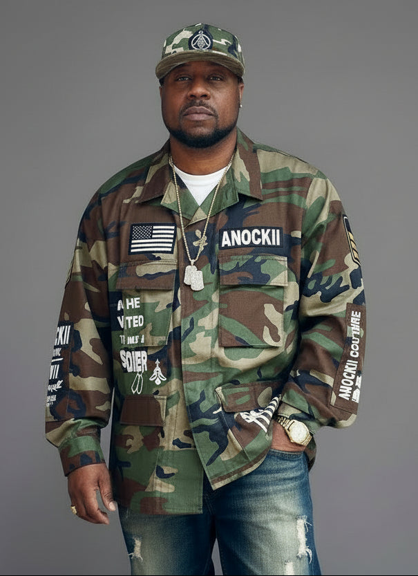 Anockii Couture Lightweight Camo Shirt Style Jacket