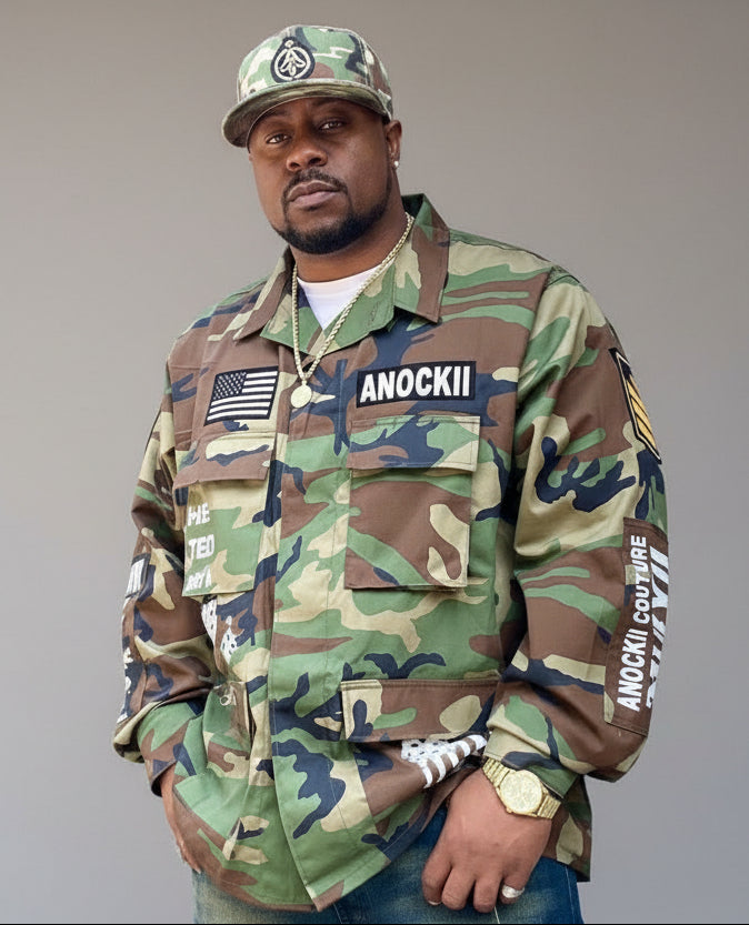 Anockii Couture Lightweight Camo Shirt Style Jacket