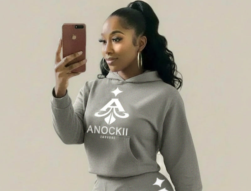 Anockii Couture Grey Womens Alpha Hoodie